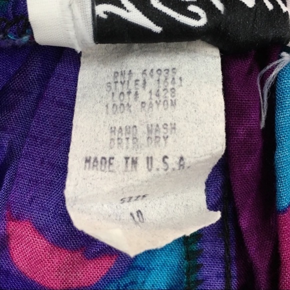 VINTAGE Midi Skirt Geo Mod Retro Boho Abstract Jewel Tone F Shay Boston Size 10 - Picture 7 of 8